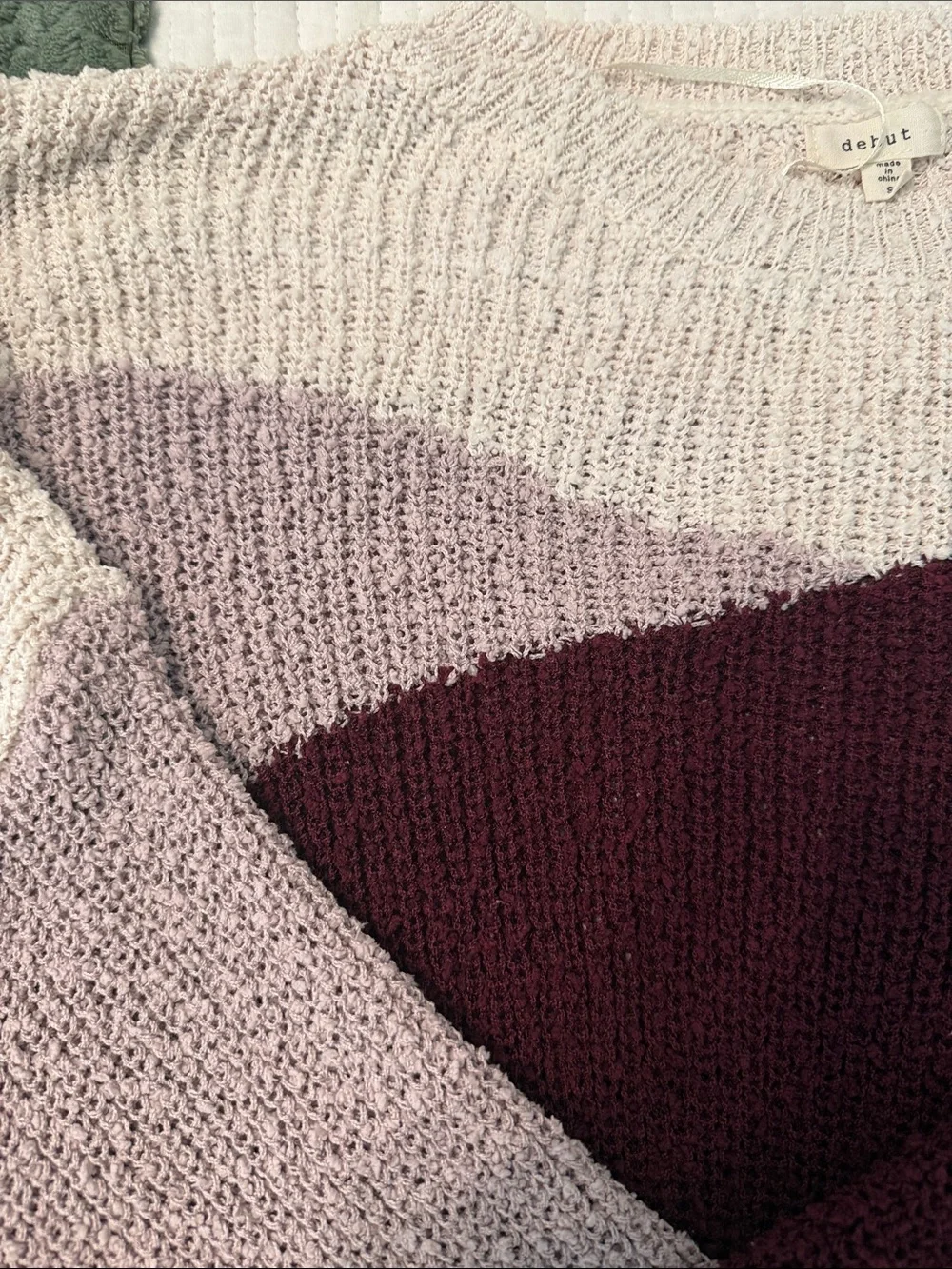 Cozy Colorblock Cropped Crewneck Sweater